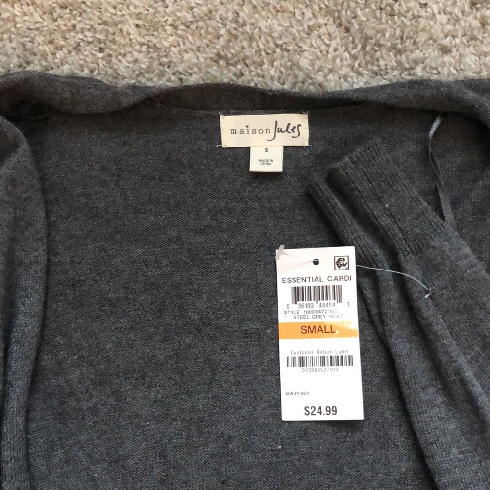 *SOLD* NEW Maison Jules Grey Duster Cardigan - Picture 3 of 5